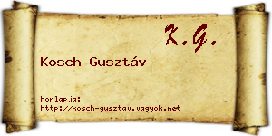 Kosch Gusztáv névjegykártya