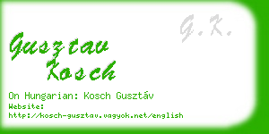 gusztav kosch business card